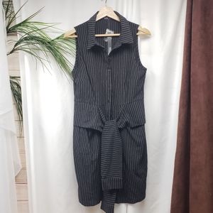 Shelly Collection 100% Cotton Pin Striped Button Up Midi